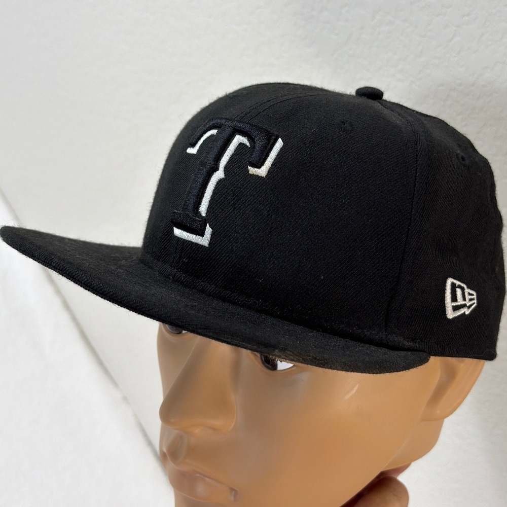 New Era Texas Rangers Hat Mens OSFM Black MLB Baseball Streetwear Cap